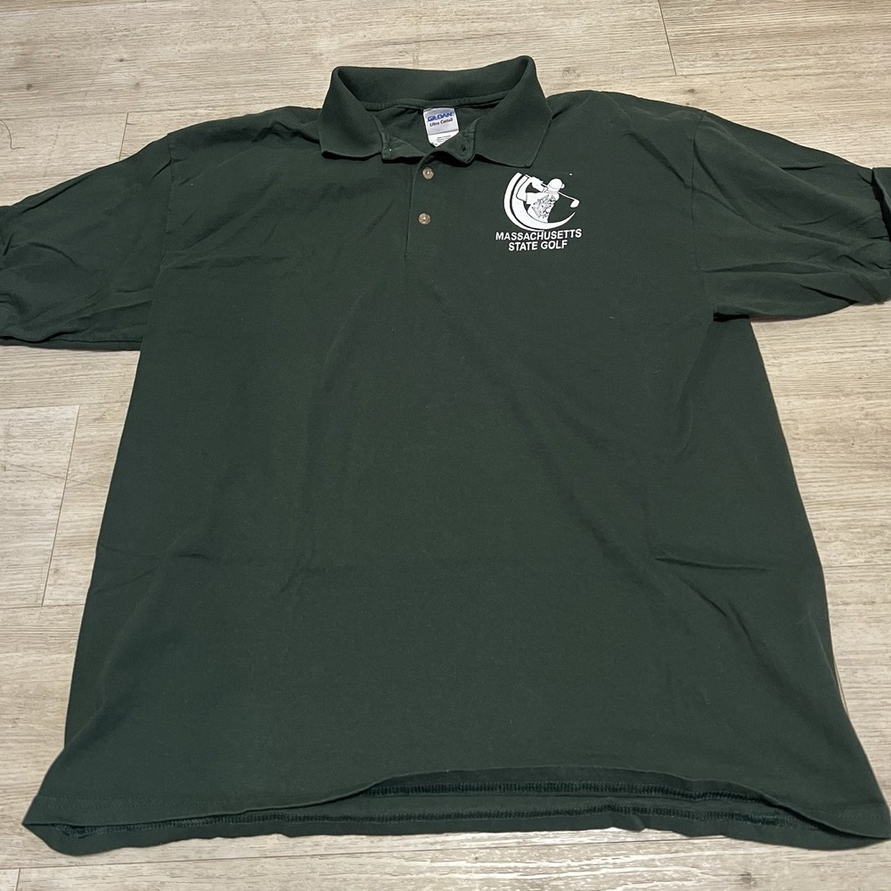Massachusetts State Golf Men's Green Polo Shirt Size‎ XL Boston Police Fire BPD